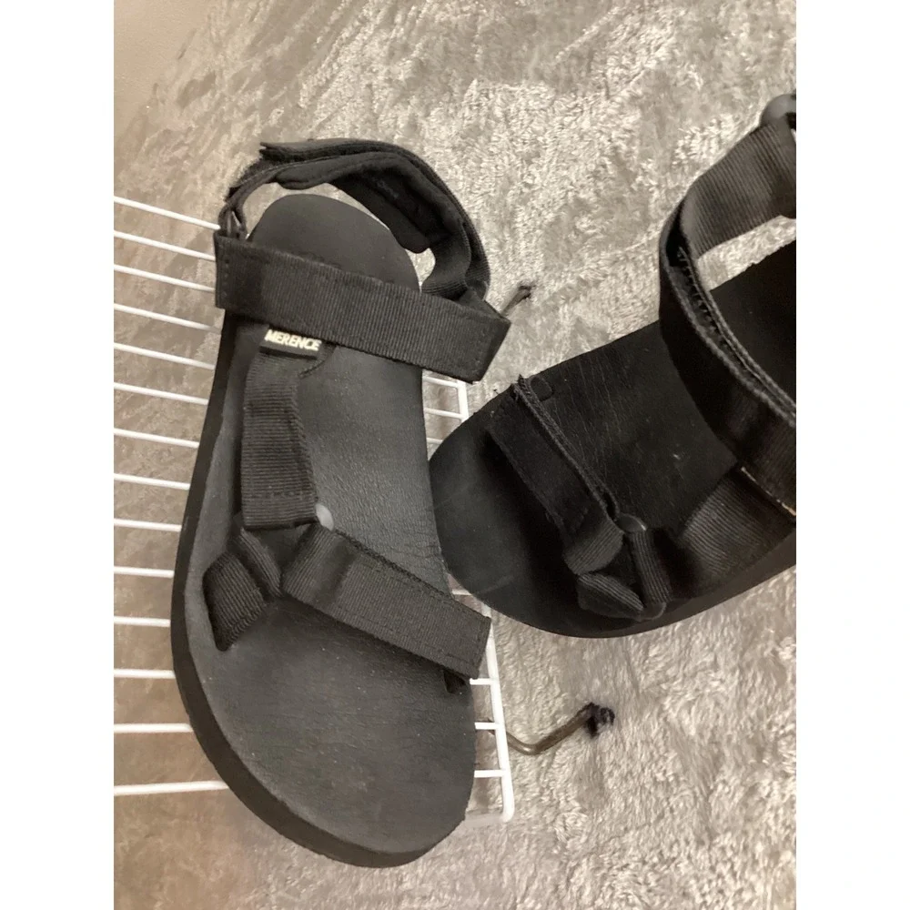 MERENCE Black Sporty Adjustable Strap Walking Sandals Size 39‎